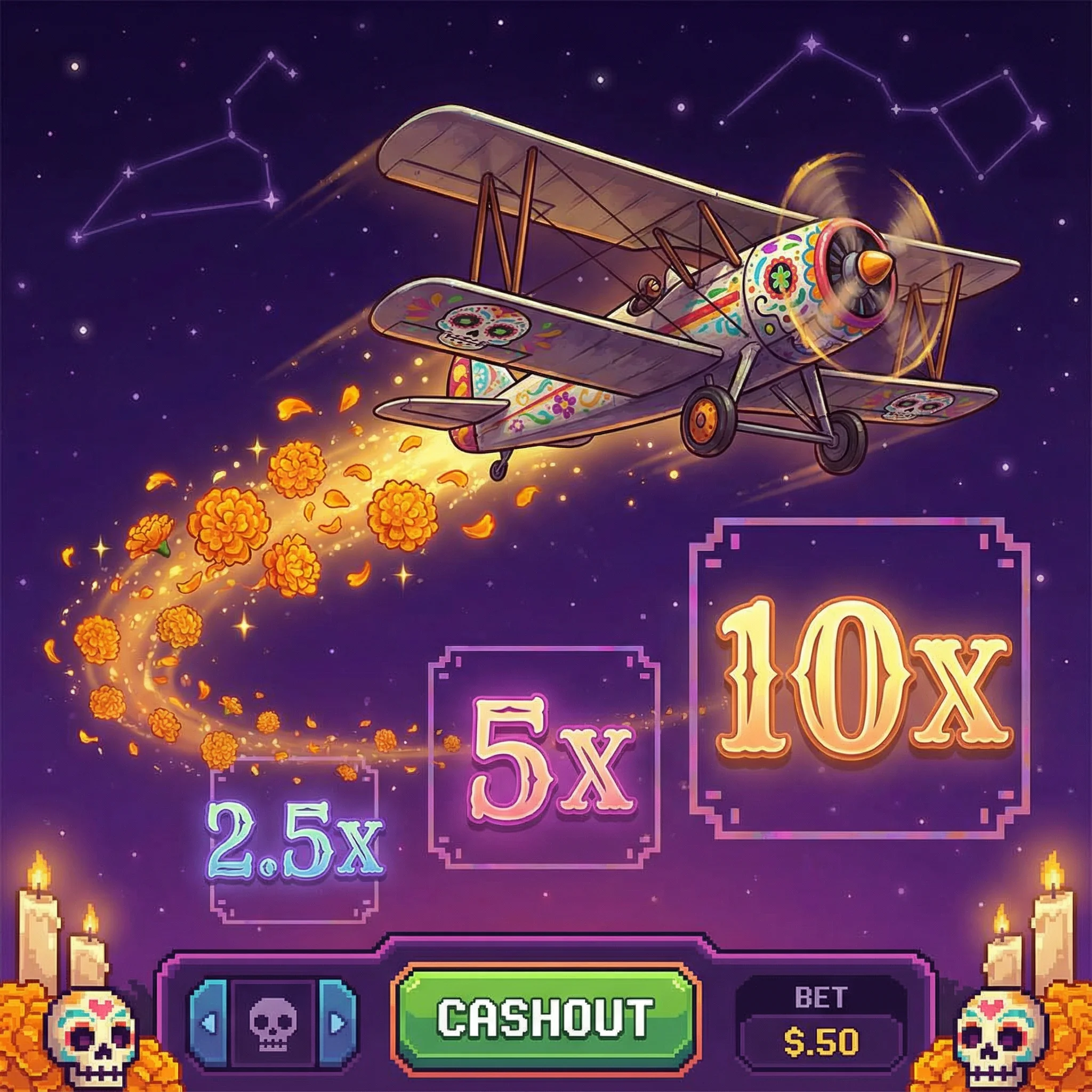 Juego Aviator con avión vintage y multiplicadores en N1 Casino
